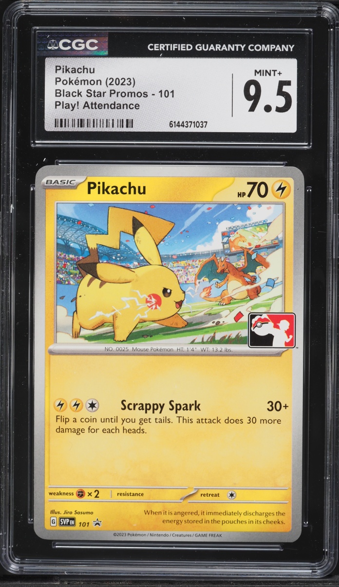 2023 Pokemon Scarlet & Violet Promo Play! Attendance Pikachu #101 CGC 9.5 MINT+