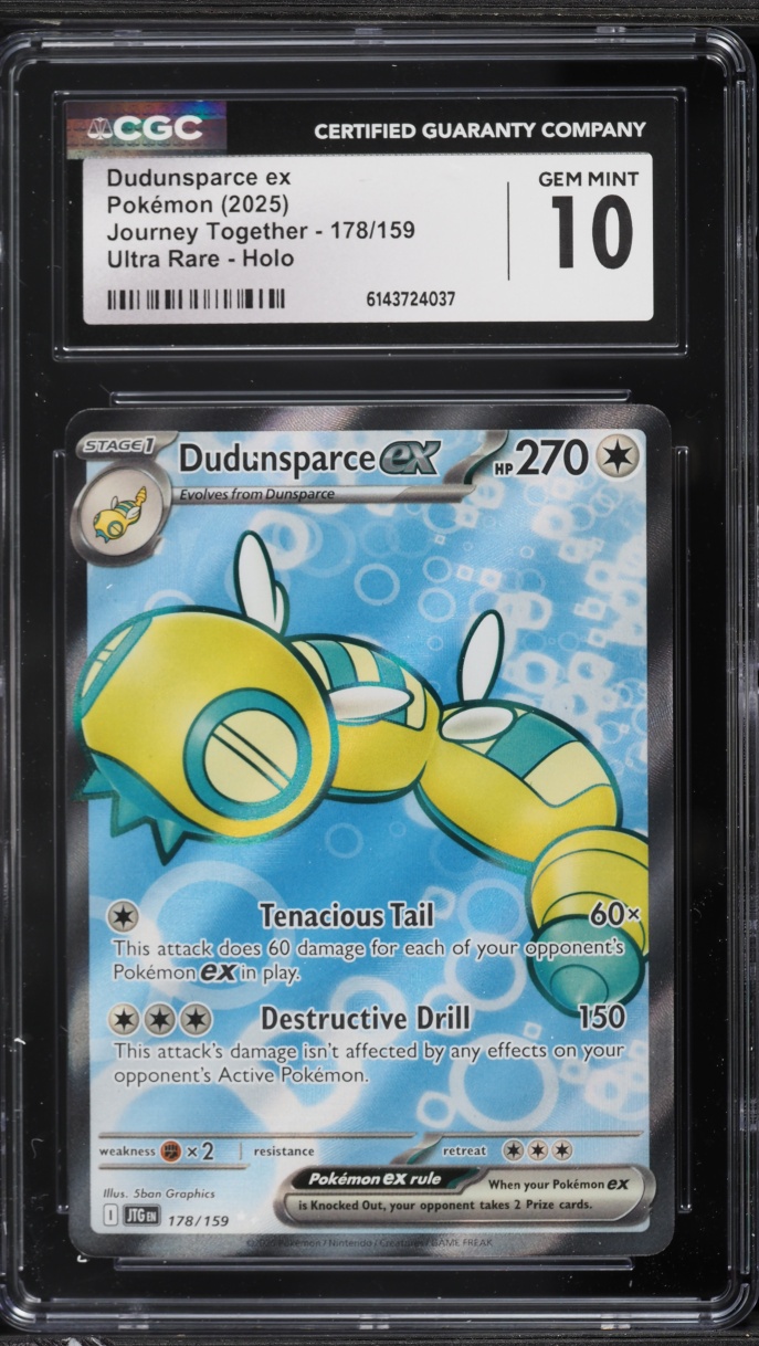 2025 Pokemon Scarlet & Violet Journey Together Full Art Dudunsparce ex #178 CGC 10 GEM MINT