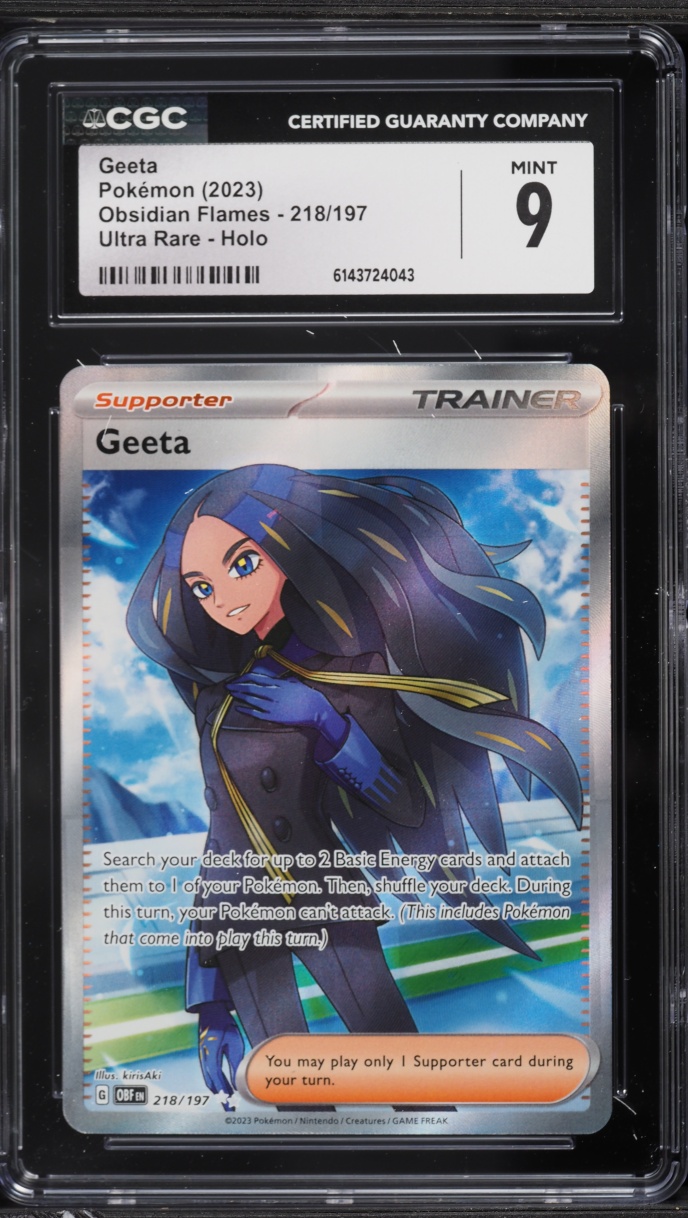 2023 Pokemon Scarlet & Violet Obsidian Flames Full Art Geeta #218 CGC 9 MINT