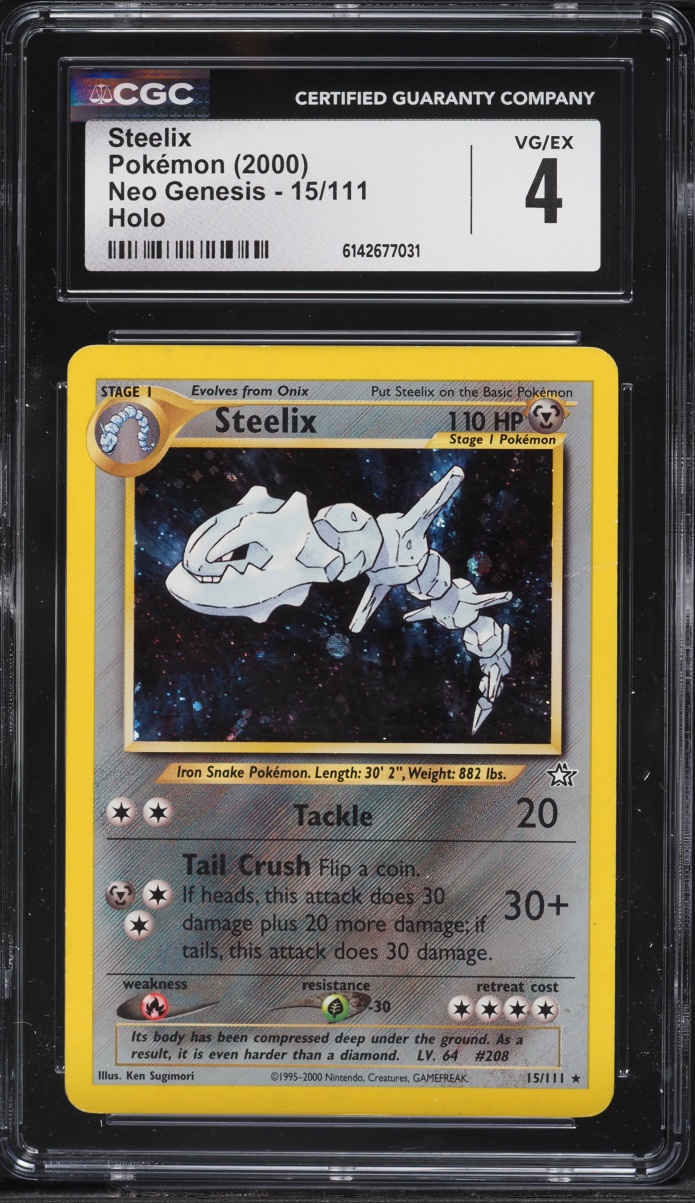 2000 Pokemon Neo Genesis Holo Steelix #15 CGC 4 VGEX