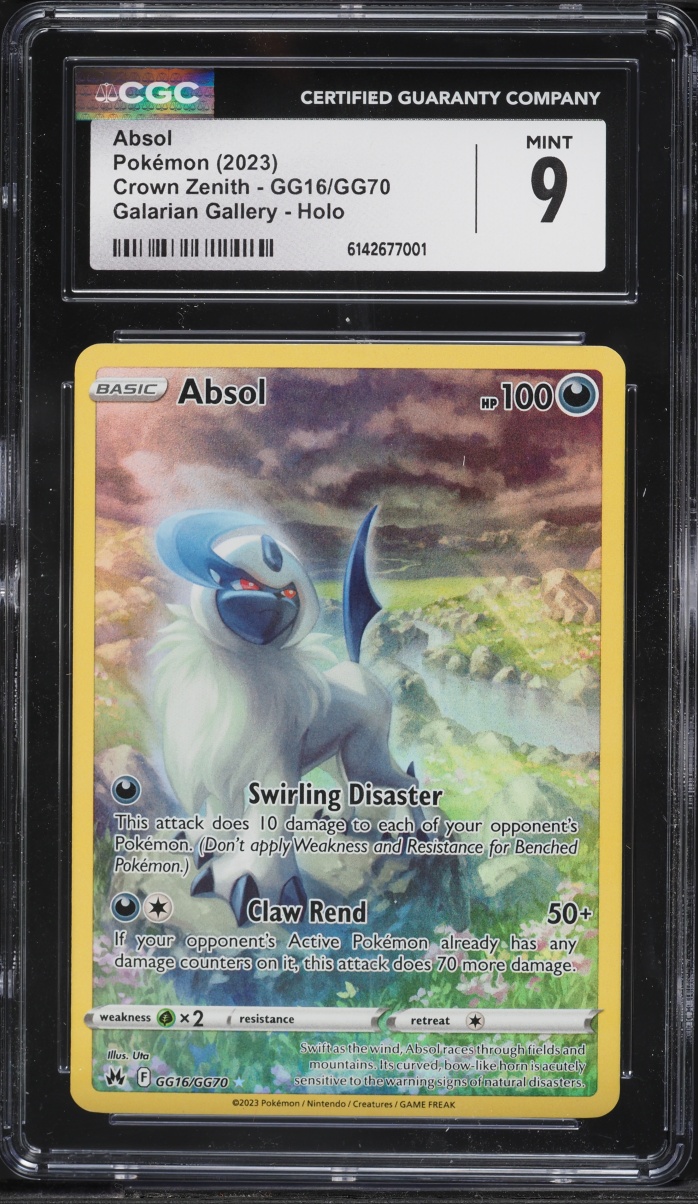 2023 Pokemon Sword & Shield Crown Zenith Alt Art Absol #GG16 CGC 9 MINT