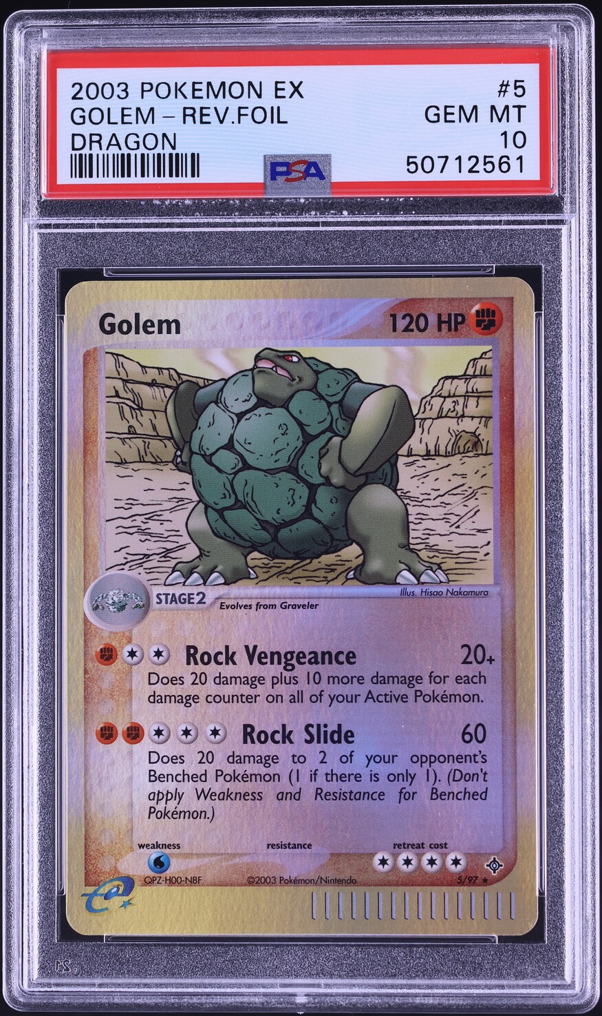 2003 Pokemon Ex Reverse Foil Dragon Golem #5 PSA 10 GEM MINT