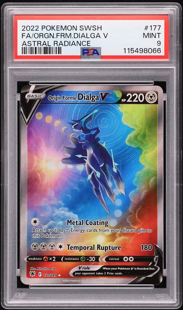 2022 Pokemon SWSH Astral Radiance Alt Art Origin Forme Dialga V #177 PSA 9 MINT