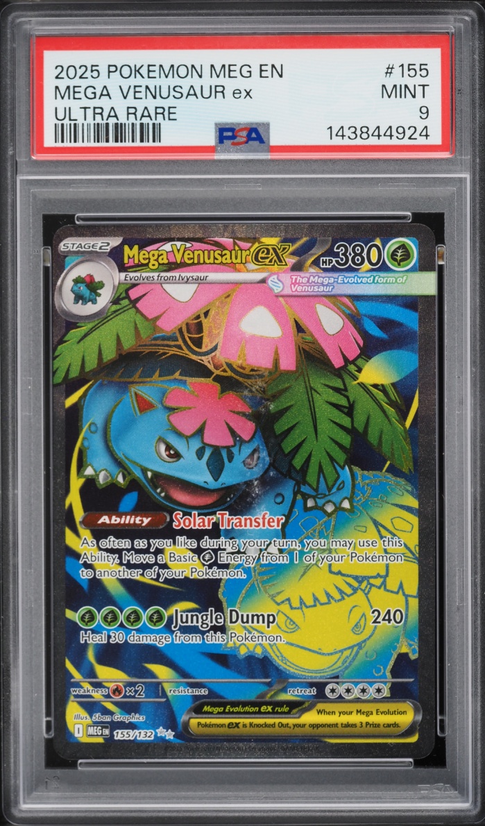 2025 Pokemon Mega Evolution Full Art Mega Venusaur Ex #155 PSA 9 MINT