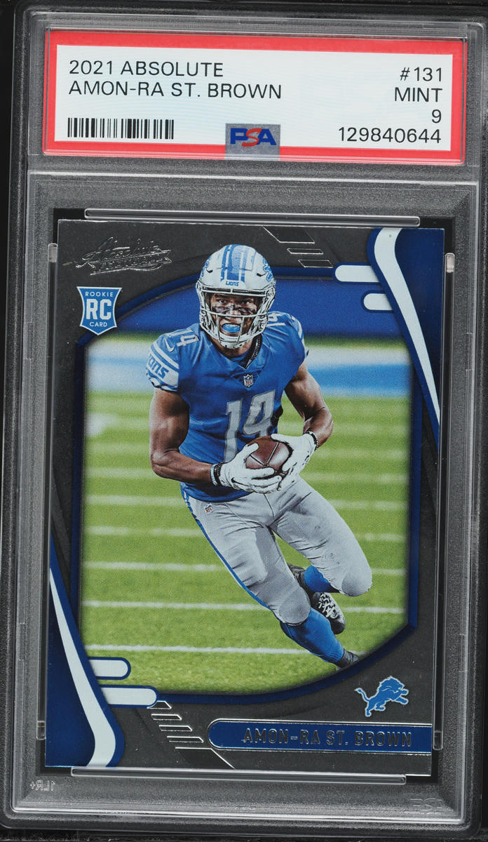 2021 Absolute Football Amon-Ra St. Brown ROOKIE #131 PSA 9 MINT