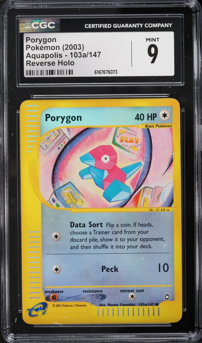 2003 Pokemon Aquapolis Reverse Holo Porygon #103a CGC 9 MINT