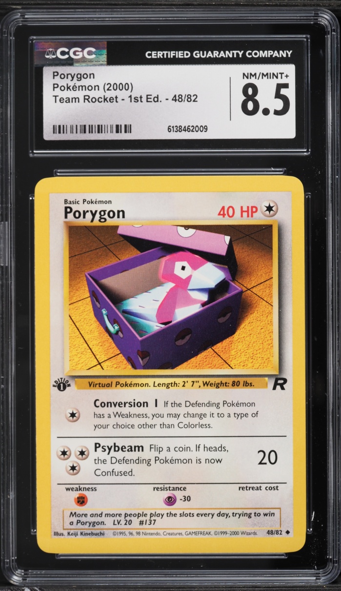 2000 Pokemon Team Rocket 1st Edition Porygon #48 CGC 8.5 NM-MT+