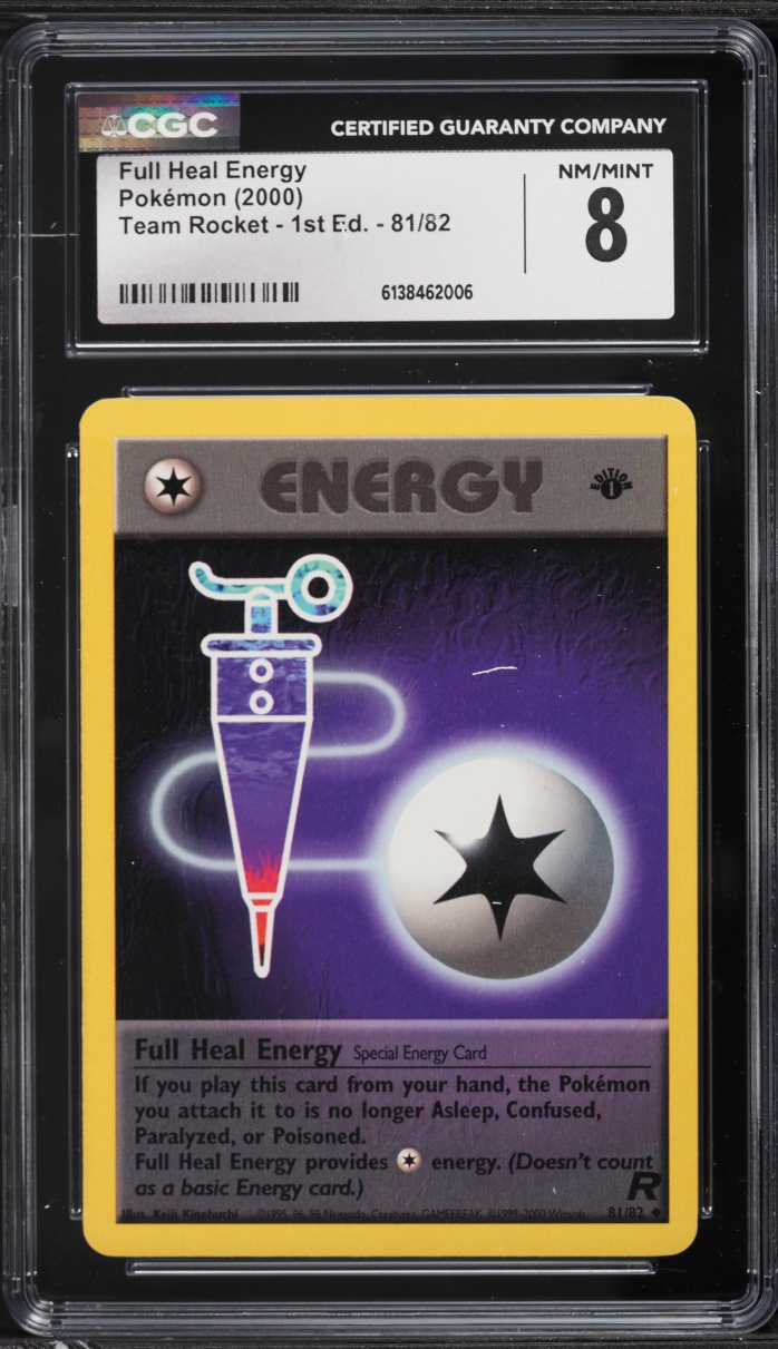 2000 Pokemon Team Rocket 1st Edition Full Heal Energy #81 CGC 8 NM-MT