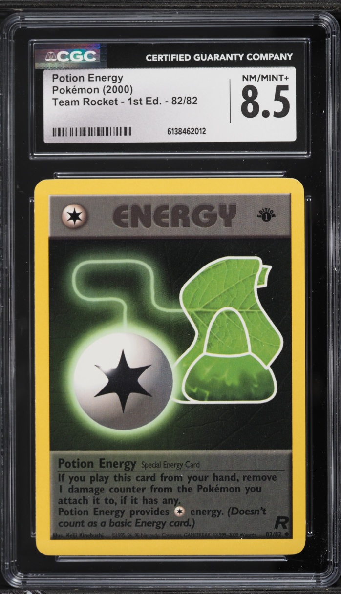 2000 Pokemon Team Rocket 1st Edition Potion Energy #82 CGC 8.5 NM-MT+