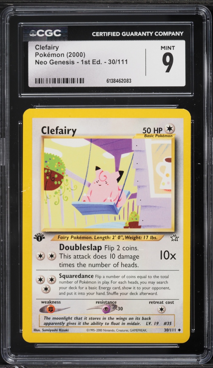 2000 Pokemon Neo Genesis 1st Edition Clefairy #30 CGC 9 MINT