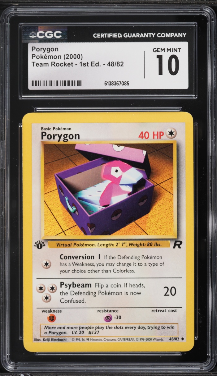 2000 Pokemon Team Rocket 1st Edition Porygon #48 CGC 10 GEM MINT