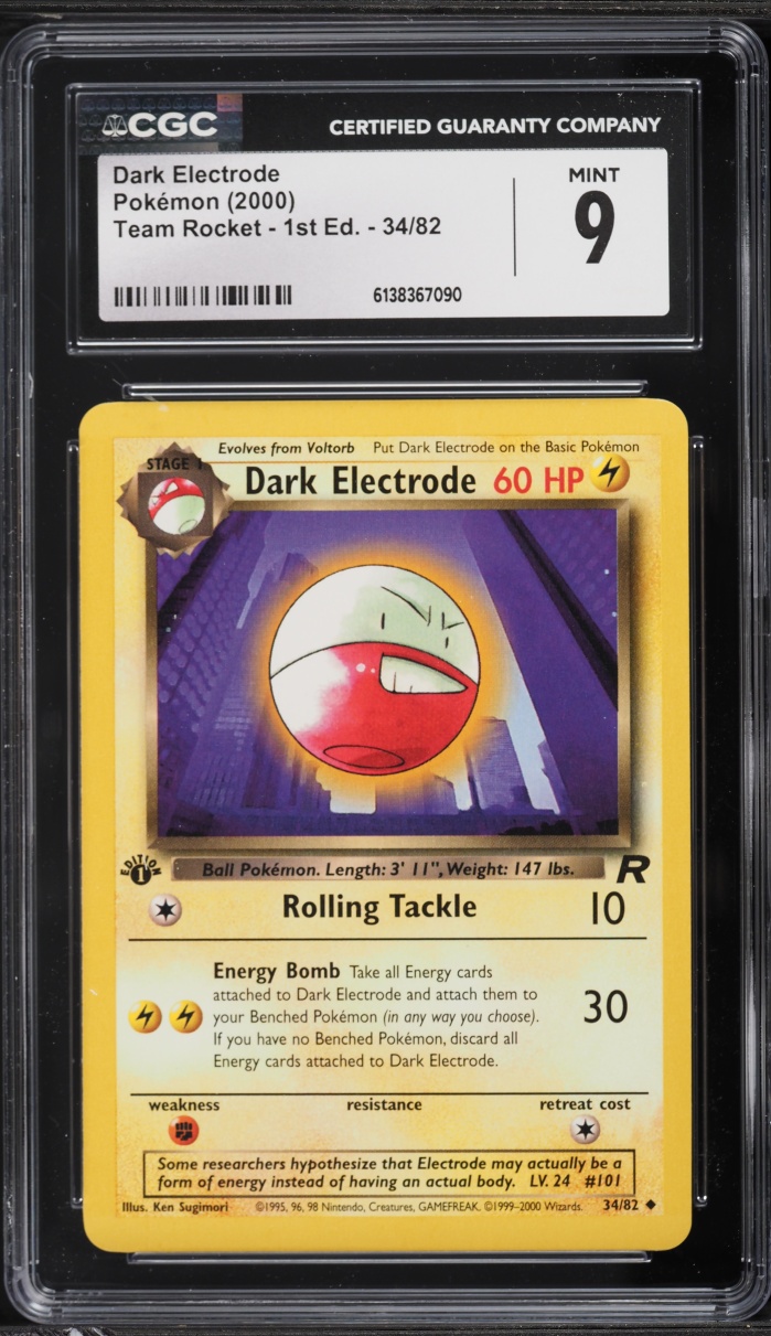 2000 Pokemon Team Rocket 1st Edition Dark Electrode #34 CGC 9 MINT