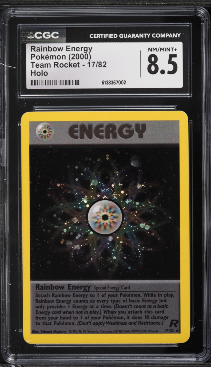 2000 Pokemon Team Rocket Holo Rainbow Energy #17 CGC 8.5 NM-MT+