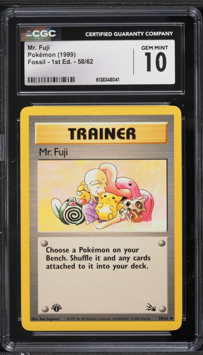 1999 Pokemon Fossil 1st Edition Mr. Fuji #58 CGC 10 GEM MINT