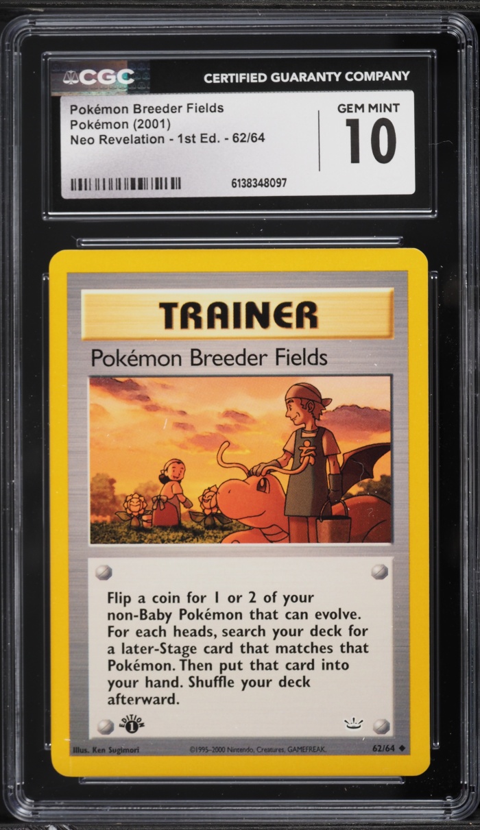 2001 Pokemon Neo Revelation 1st Edition Pokemon Breeder Fields #62 CGC 10 GEM MINT