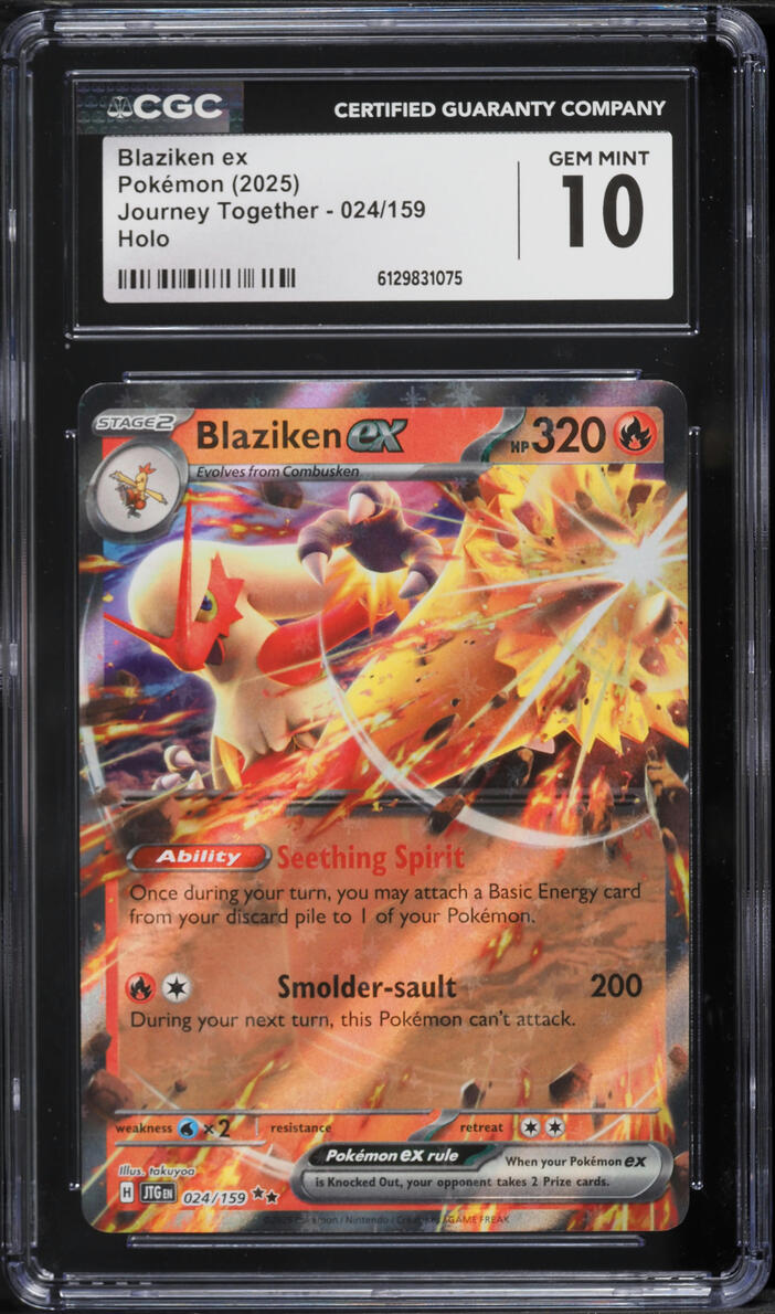 2025 Pokemon Scarlet & Violet Journey Together Holo Blaziken ex #24 CGC 10 GEM MINT