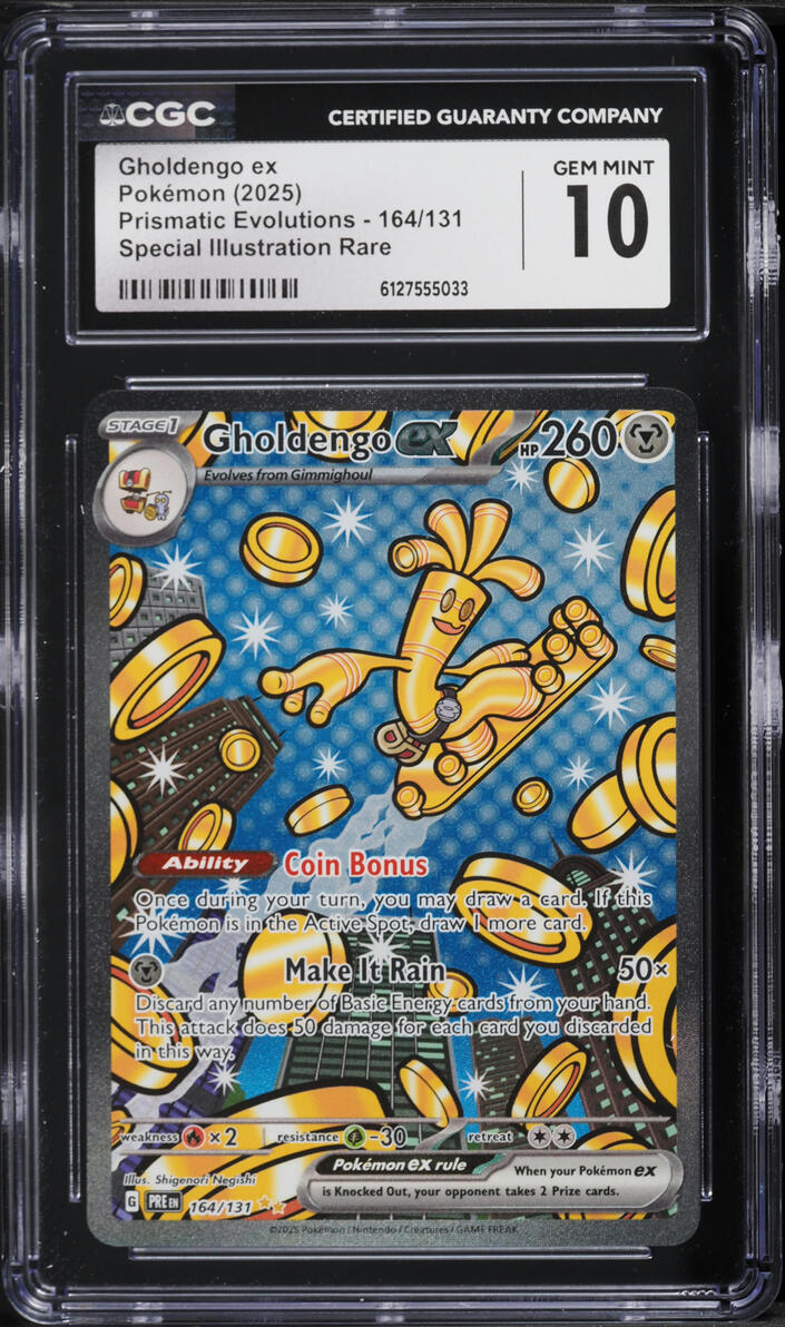 2025 Pokemon Scarlet & Violet Prismatic Evolutions SIR Gholdengo Ex #164 CGC 10 GEM MINT