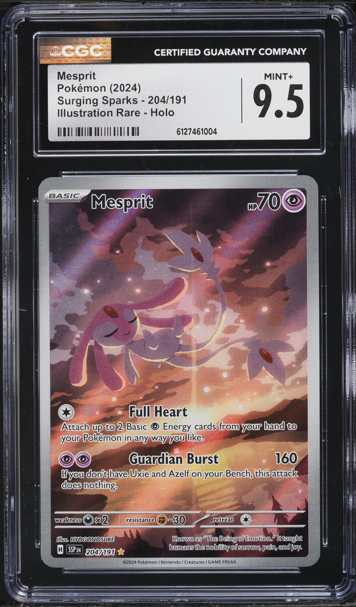 2024 Pokemon Scarlet & Violet Surging Sparks IR Mesprit #204 CGC 9.5 MINT+
