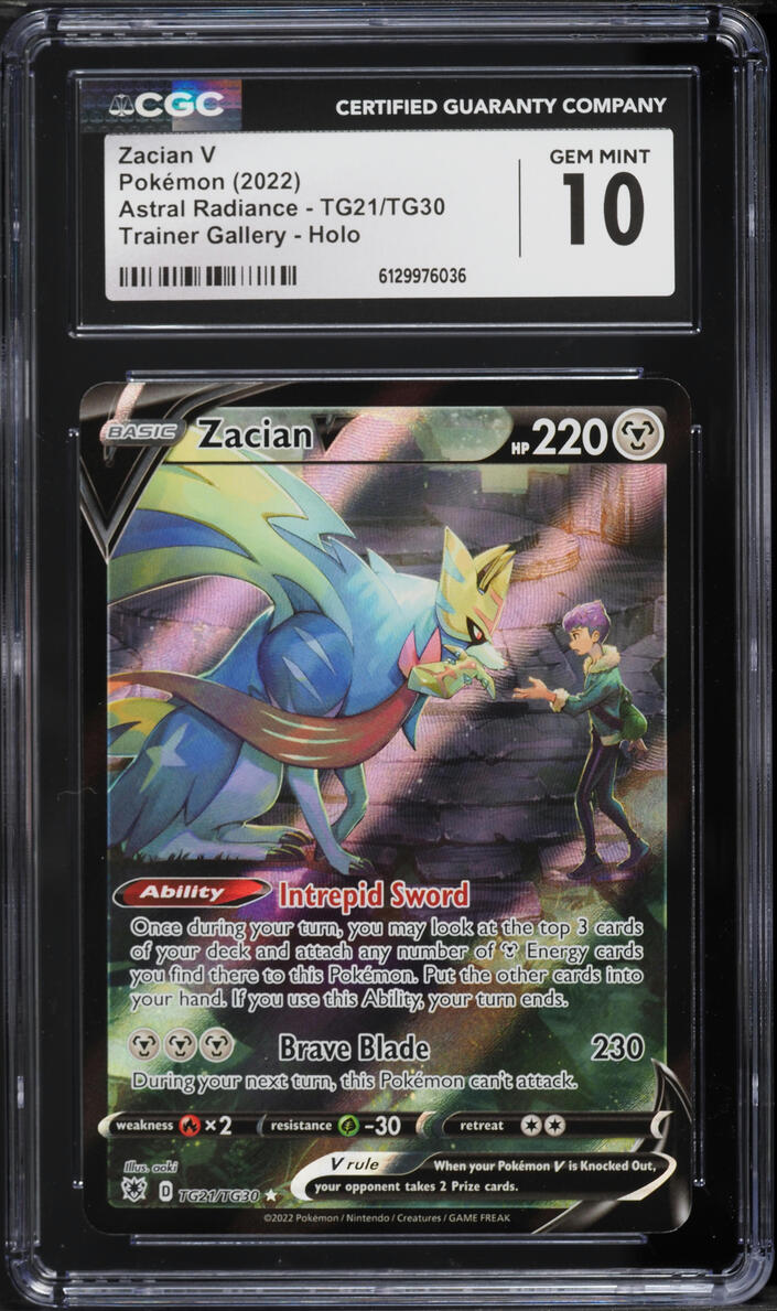 2022 Pokemon Sword & Shield Astral Radiance CHR Zacian V #TG21 CGC 10 GEM MINT