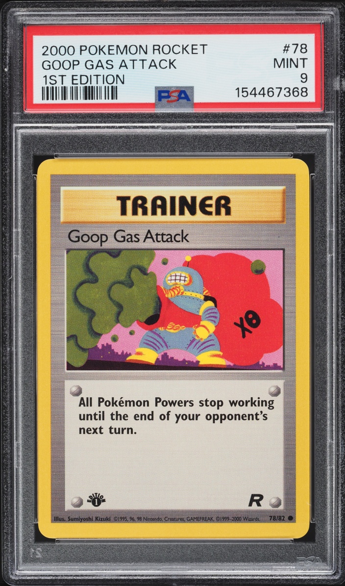 2000 Pokemon Team Rocket 1st Edition Goop Gas Attack #78 PSA 9 MINT