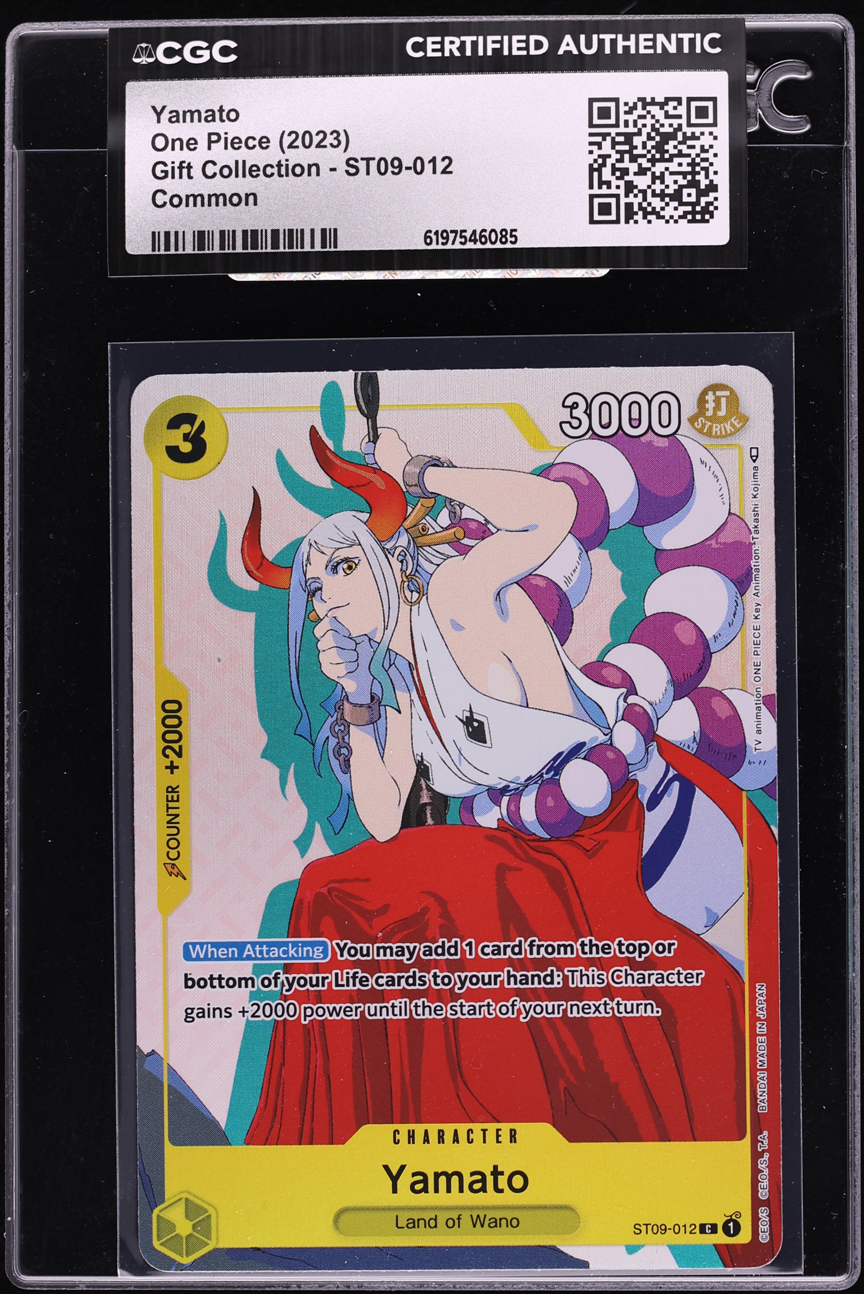2023 One Piece Gift Collection Alt Art Yamato #ST09-012 CGC AUTH
