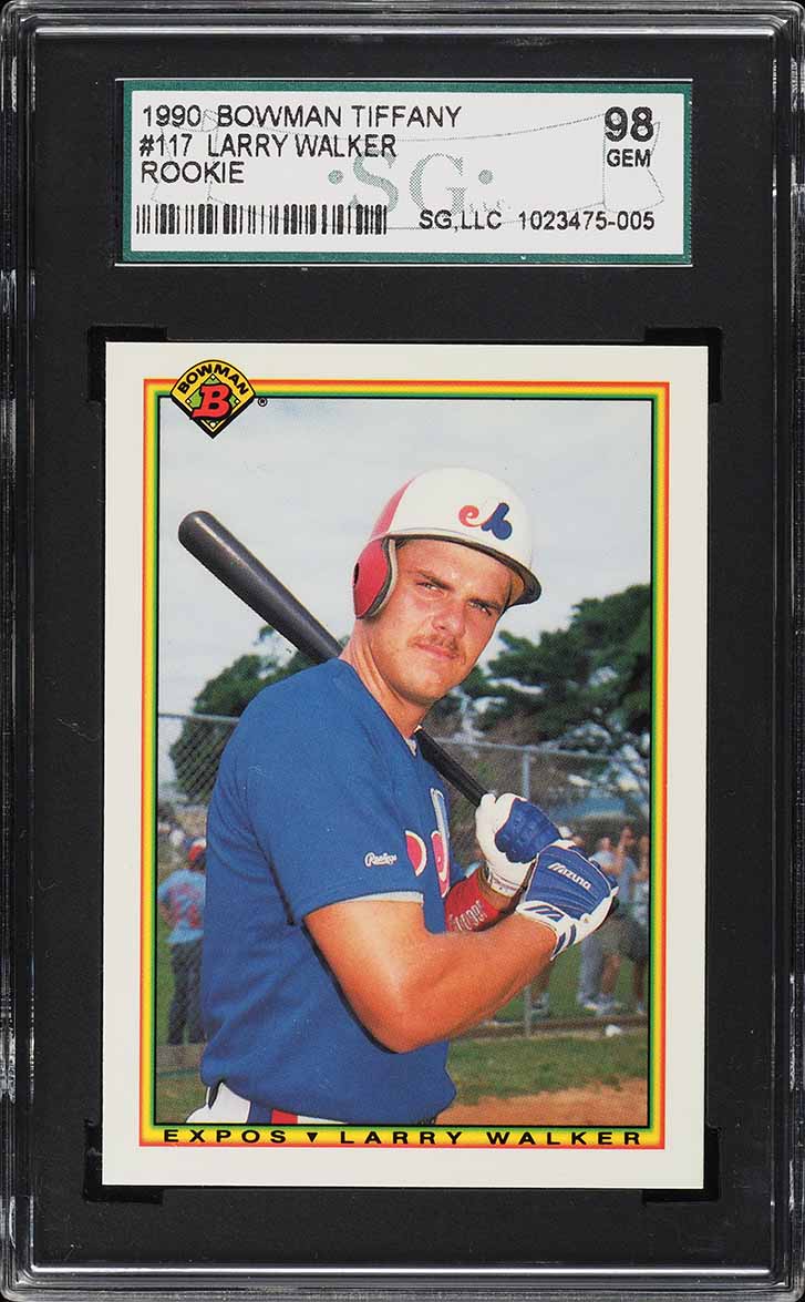 1990 Bowman Tiffany Larry Walker ROOKIE #117 SGC 10 GEM MINT