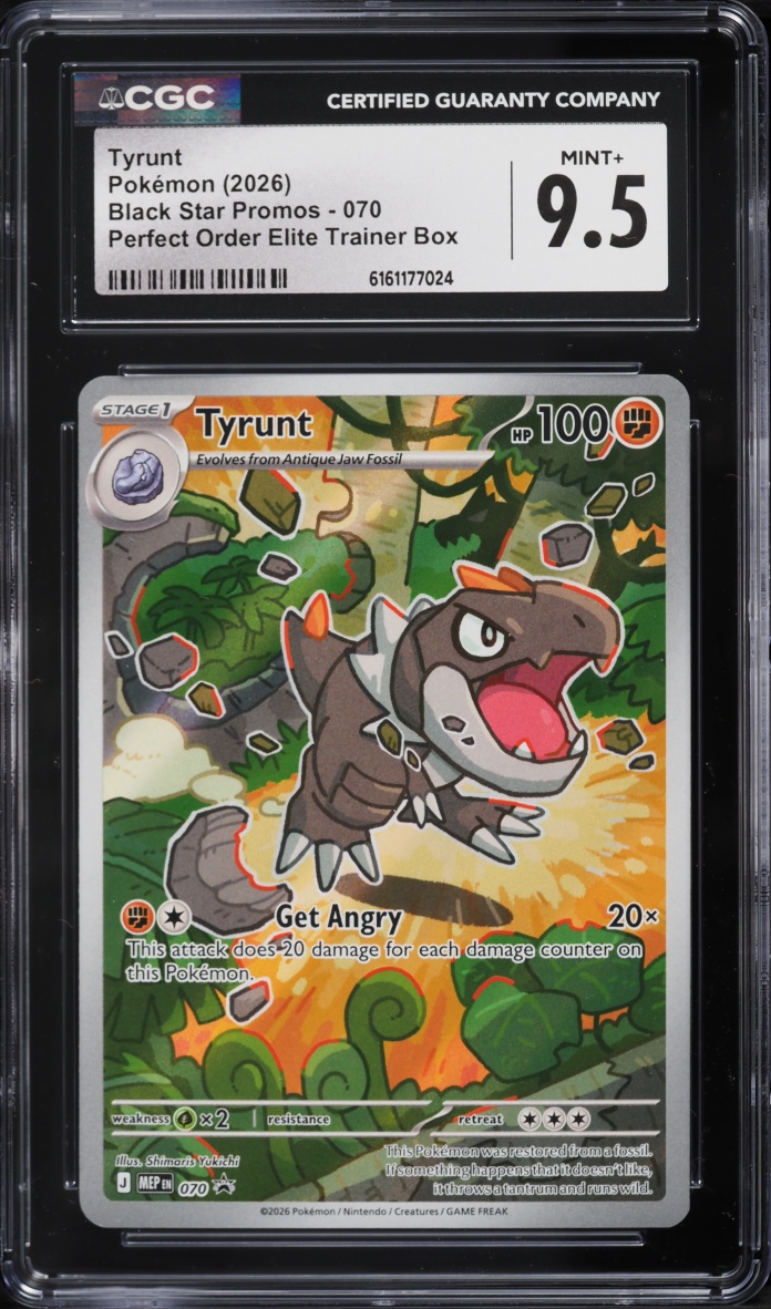 2026 Pokemon Mega Evolution Promo Perfect Order ETB Full Art Tyrunt #70 CGC 9.5 MINT+