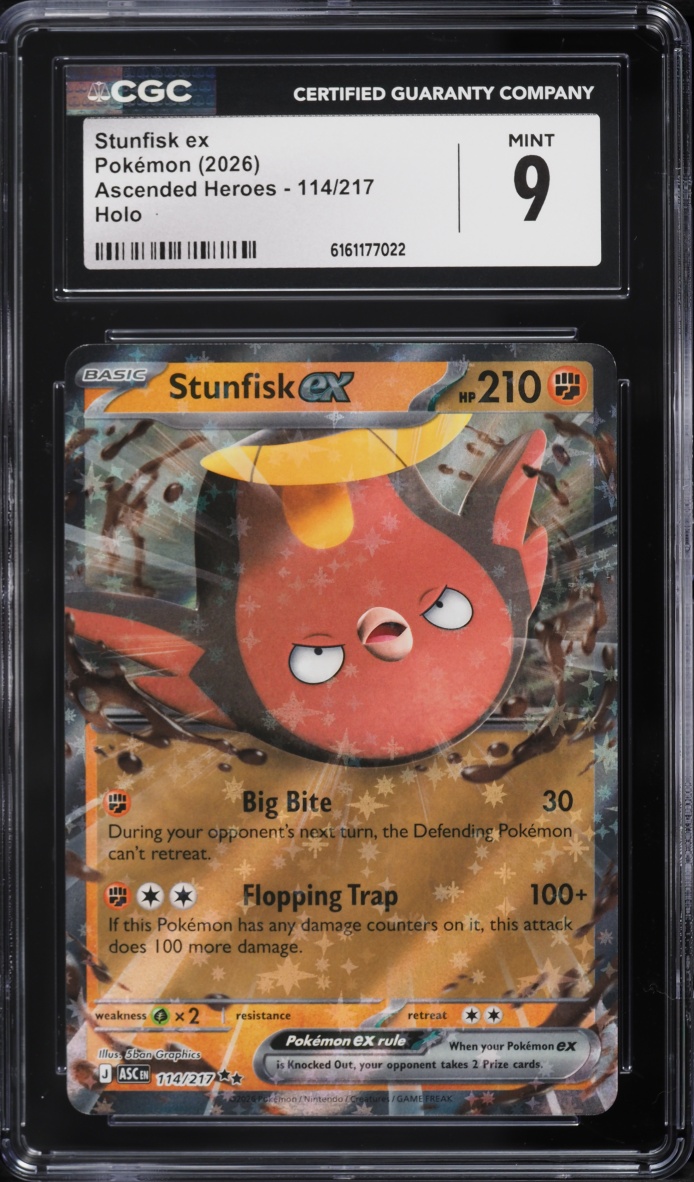 2026 Pokemon Mega Evolution Ascended Heroes Holo Stunfisk ex #114 CGC 9 MINT