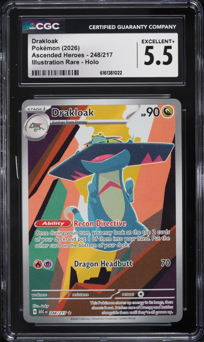 2026 Pokemon Mega Evolution Ascended Heroes IR Drakloak #248 CGC 5.5 EX+