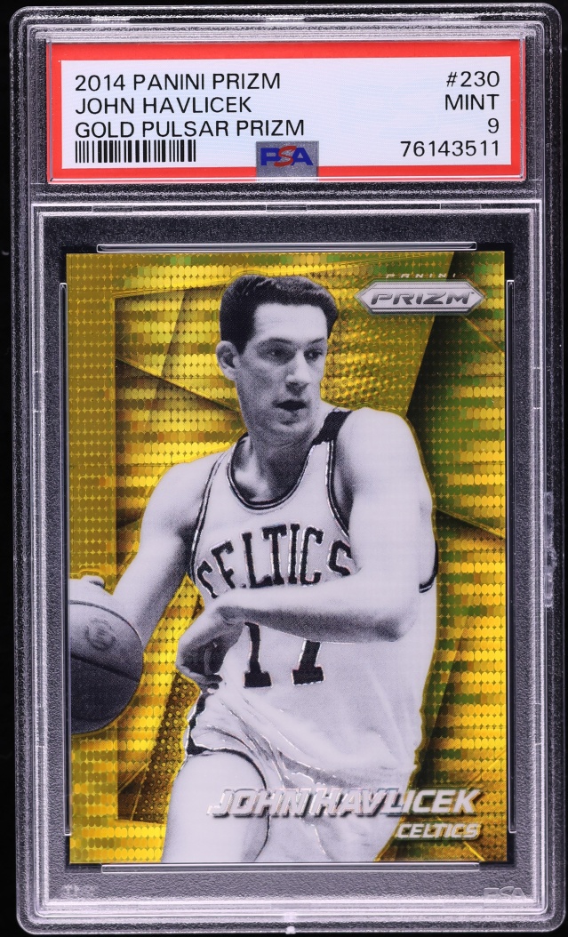 2014 Panini Prizm Gold Pulsar John Havlicek 1/10 #230 PSA 9 MINT - Photo 1