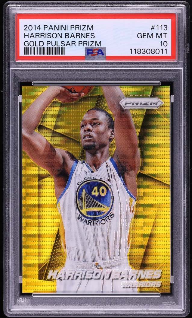 2014 Panini Prizm Gold Pulsar Harrison Barnes /10 #113 PSA 10 GEM MINT - Photo 1