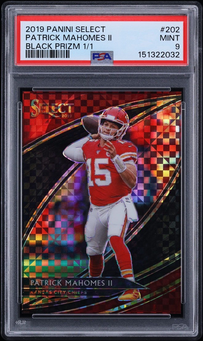 2019 Select Field Level Black Prizm Patrick Mahomes II 1/1 #202 PSA 9 MINT