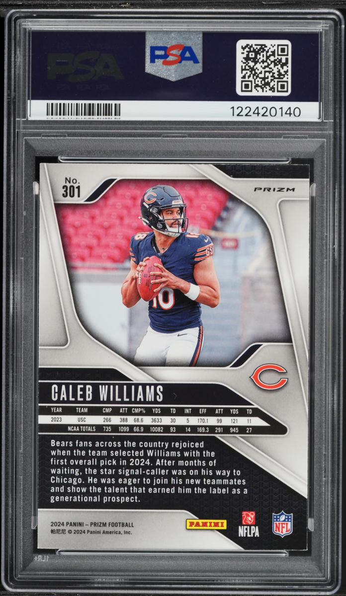 2024 Panini Prizm Disco Caleb Williams ROOKIE #301 PSA 8 NM-MT