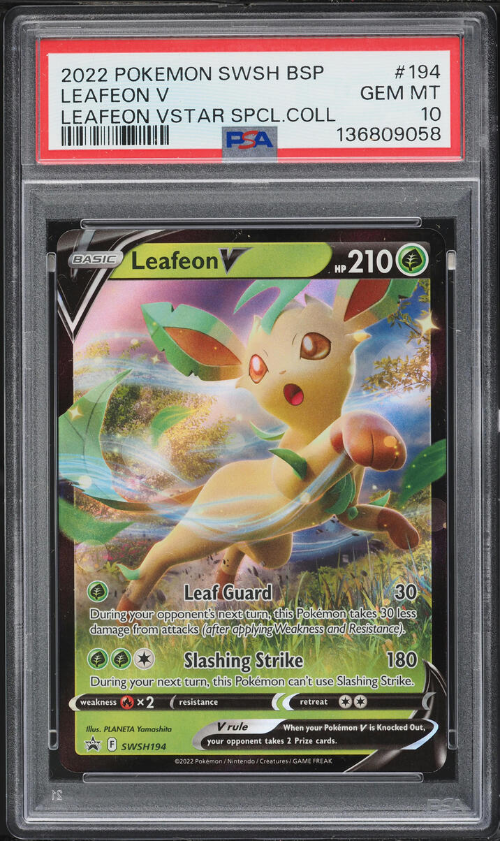 2022 Pokemon Sword & Shield Promo Special Collection Leafeon V #194 PSA 10 GEM MINT