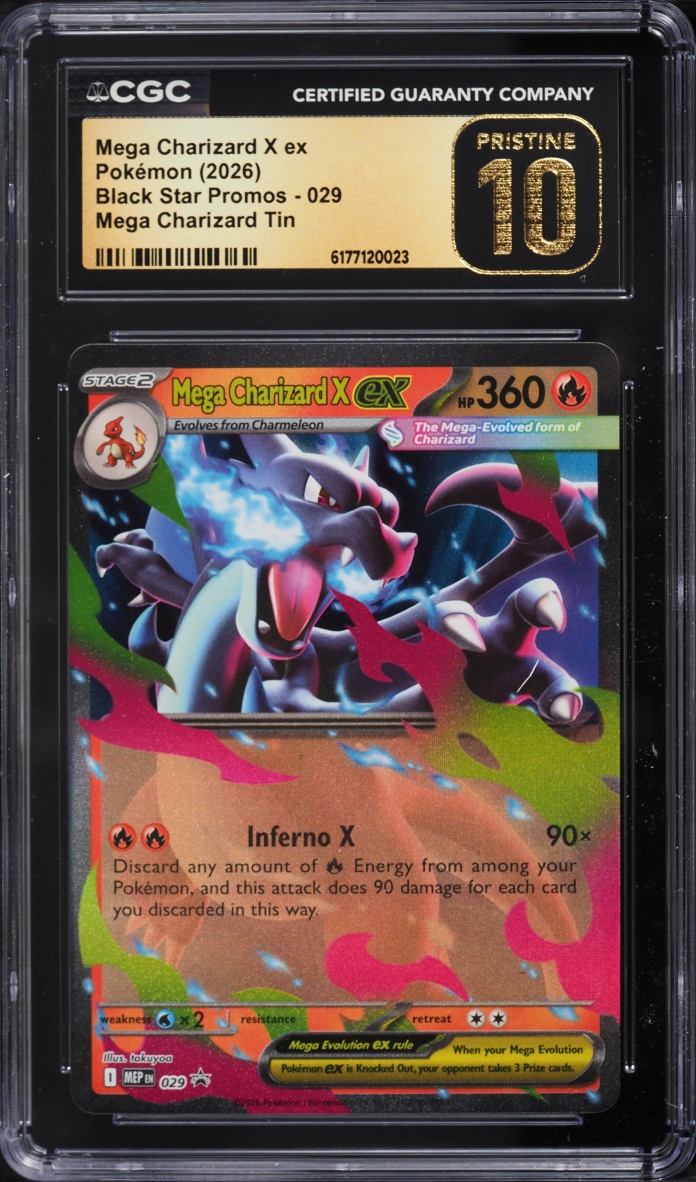 2026 Pokemon Mega Evolution Promo Tin Mega Charizard X Ex #29 CGC 10 Pristine