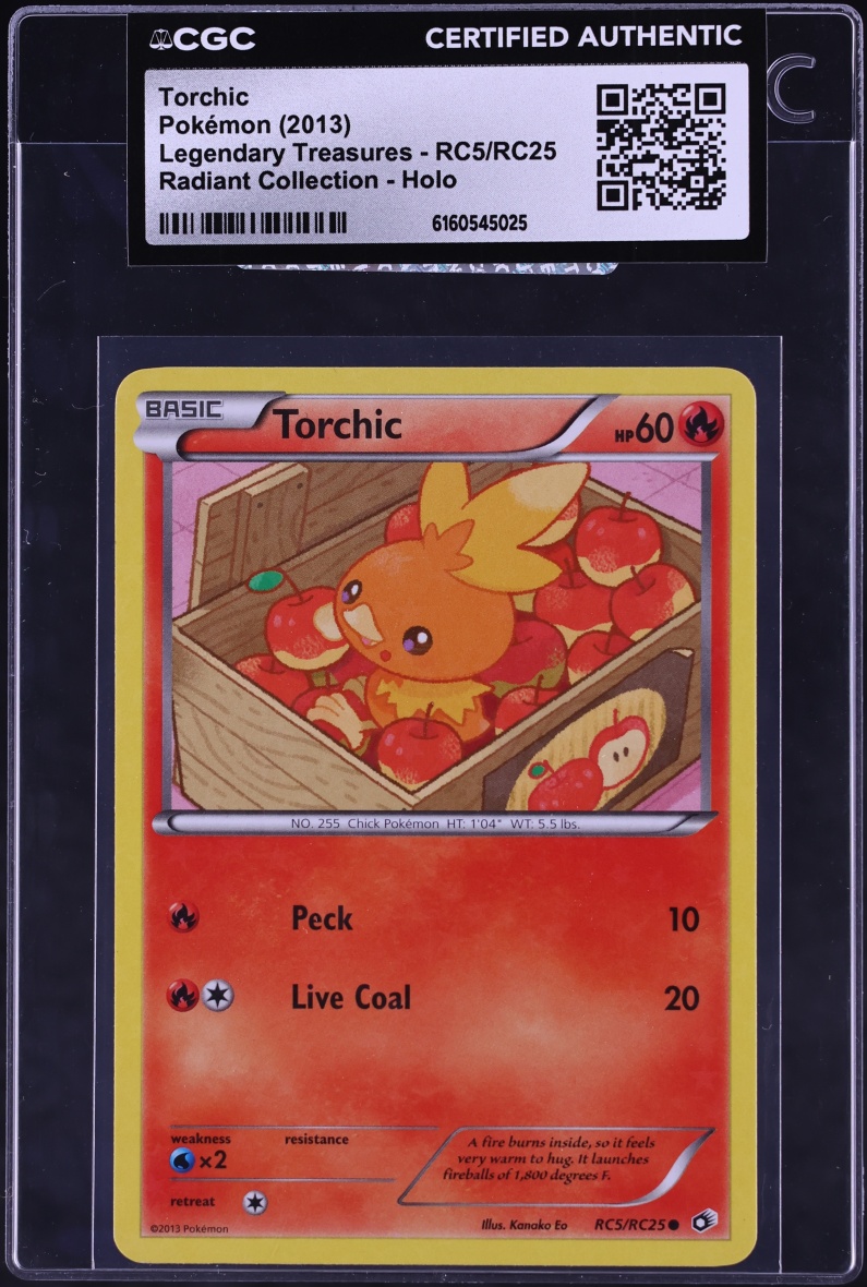 2013 Pokemon Black & White Legendary Treasures Radiant Collection Holo Torchic #RC5 CGC AUTH