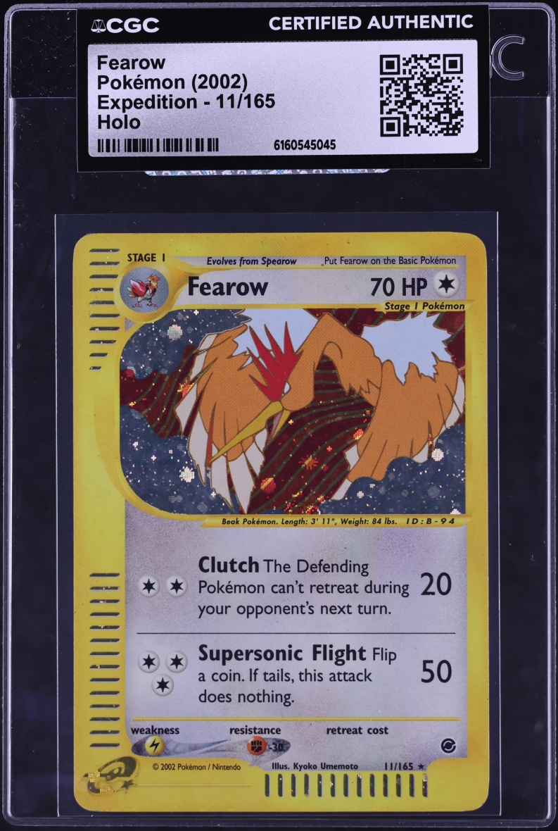 2002 Pokemon Expedition Holo Fearow #11 CGC AUTH