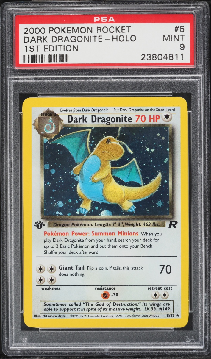 2000 Pokemon Rocket 1st Edition Holo Dark Dragonite #5 PSA 9 MINT