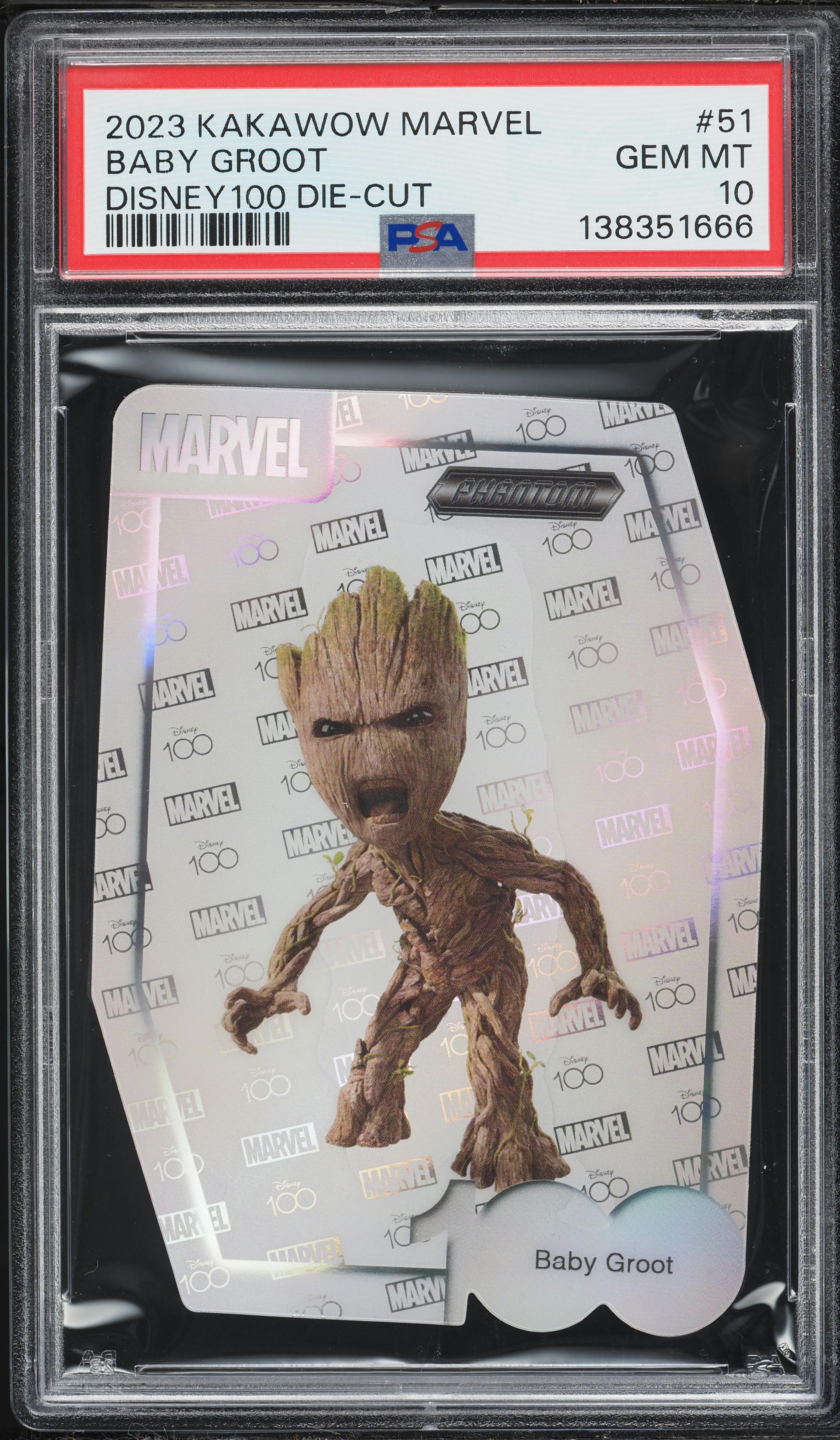 2023 Kakawow Phantom Marvel Disney 100 Die-Cut Baby Groot #51 PSA 10 GEM MINT