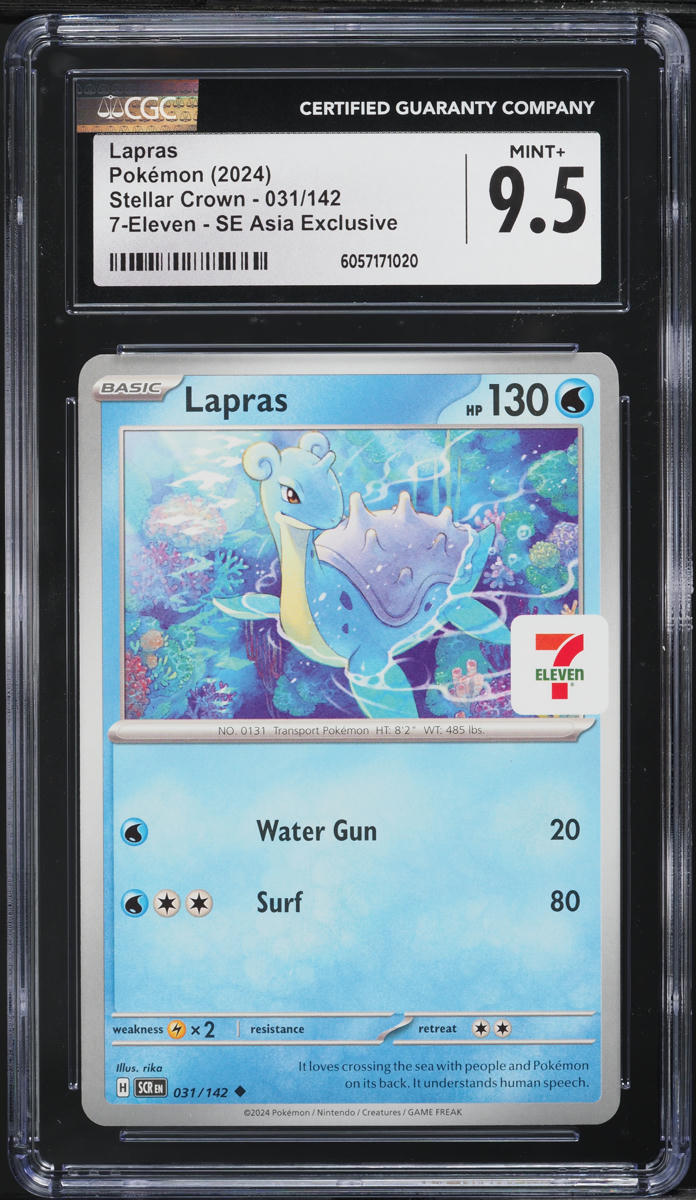 2024 Pokemon Stellar Crown 7-Eleven SE Asia Exclusive Lapras #031 CGC 9.5 MINT+