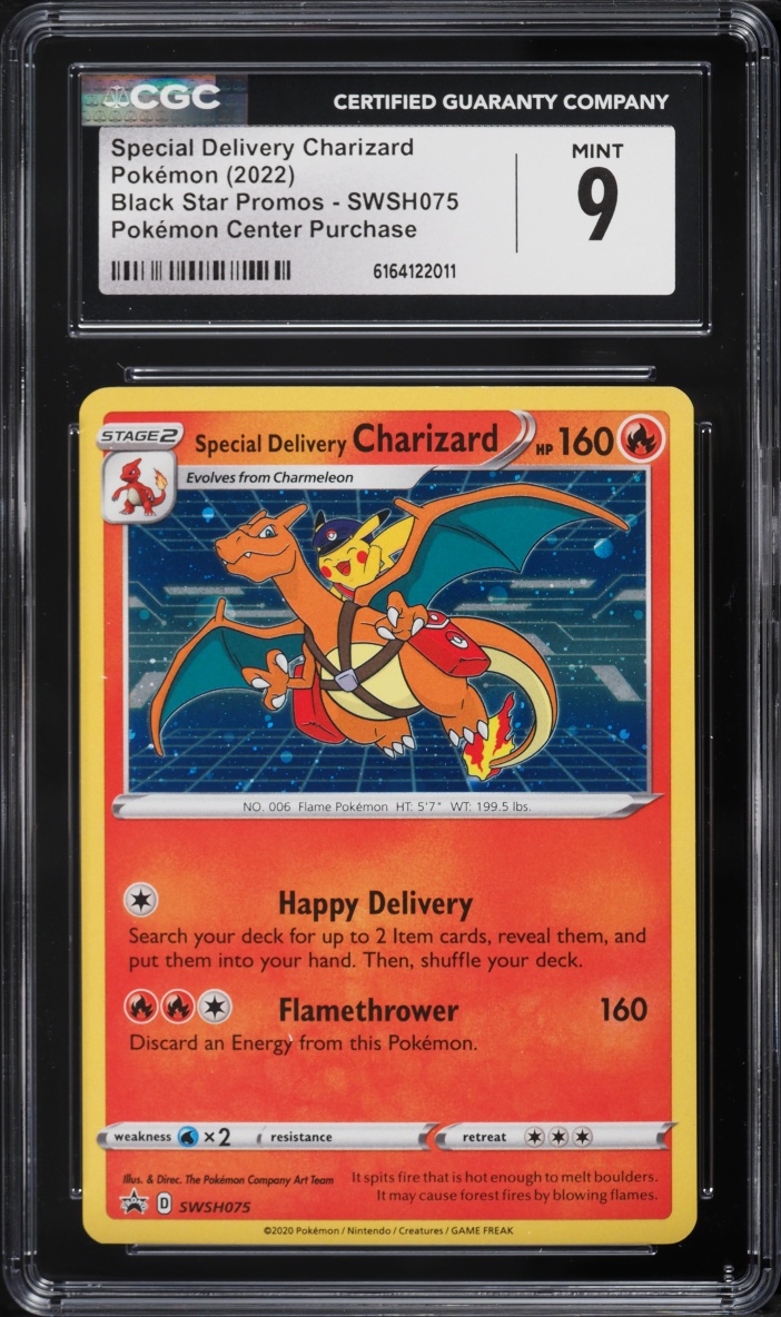 2022 Pokemon Sword & Shield Promo Center Holo Special Delivery Charizard #75 CGC 9 MINT