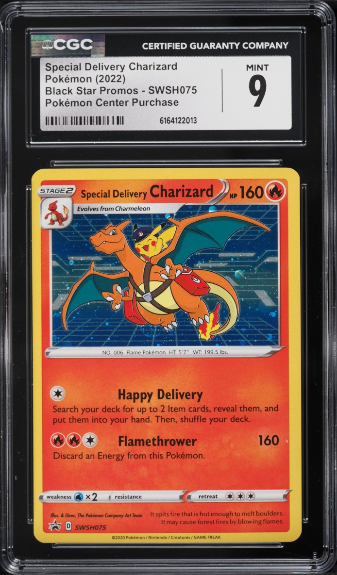 2022 Pokemon Sword & Shield Promo Center Holo Special Delivery Charizard #75 CGC 9 MINT