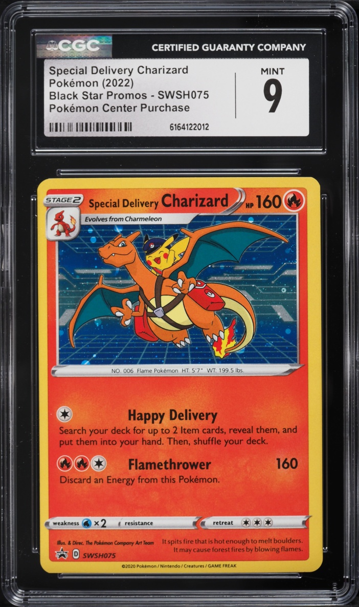 2022 Pokemon Sword & Shield Promo Center Holo Special Delivery Charizard #75 CGC 9 MINT