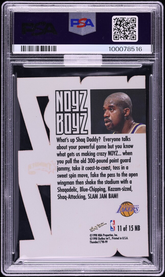 1998 Skybox Thunder Noyz Boyz Die-Cut Shaquille O'Neal #11 MBA PSA 10 GEM MINT