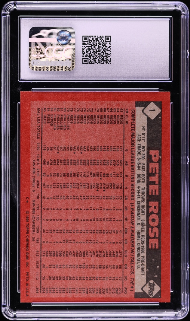 1986 Topps Pete Rose #1 CGC 7 NRMT