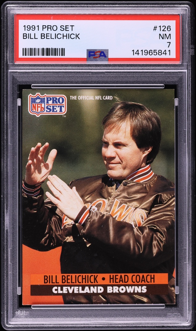 1991 Pro Set Football Bill Belichick ROOKIE #126 PSA 7 NRMT