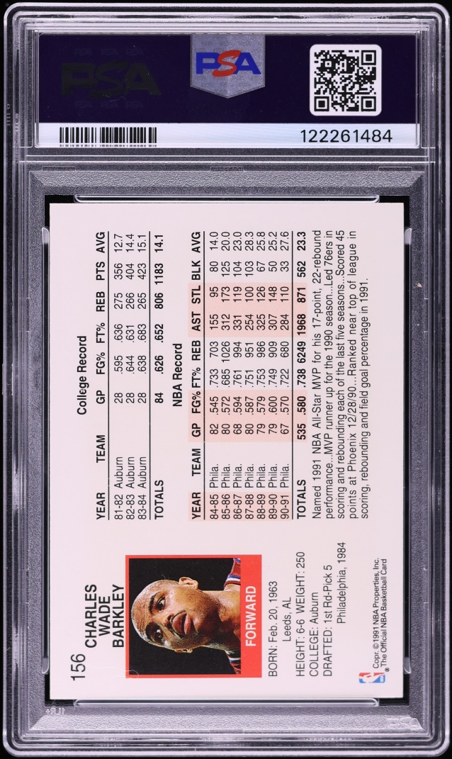 1991 Hoops Charles Barkley #156 PSA 8 NM-MT