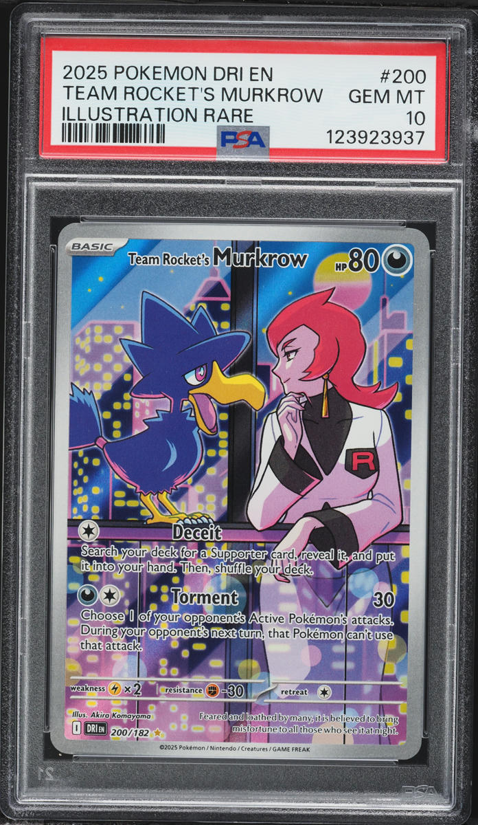 2025 Pokemon Scarlet & Violet Destined Rivals IR Team Rocket's Murkrow #200 PSA 10 GEM MINT