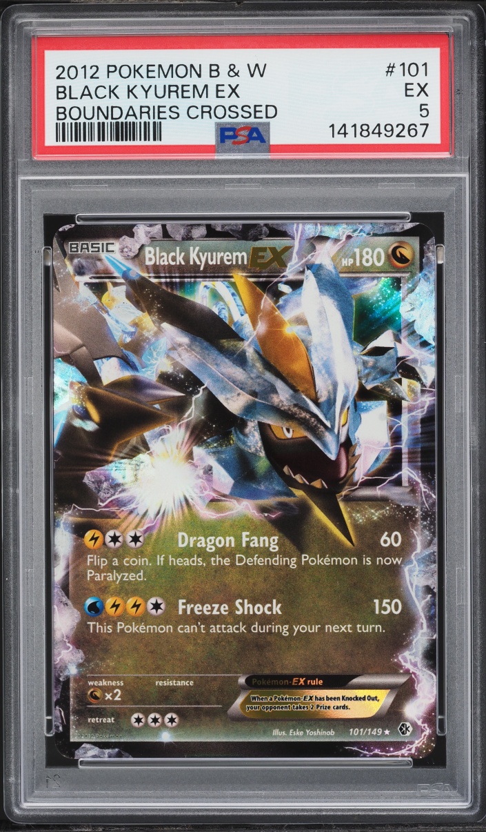 2012 Pokemon Black & White Boundaries Crossed Black Kyurem Ex #101 PSA 5 EX