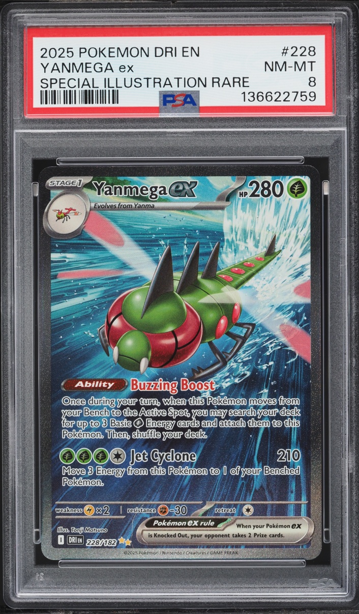 2025 Pokemon Scarlet & Violet Destined Rivals SIR Yanmega Ex #228 PSA 8 NM-MT